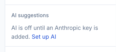 The AI suggestions panel on a ticket before a key is added