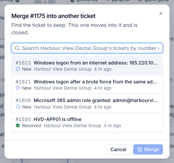 Choosing the ticket to merge into